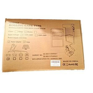 Dinkvaz Brown Rolling Gate Type Intelligent‎ Chicken Coop Door 120V Grid & Solar